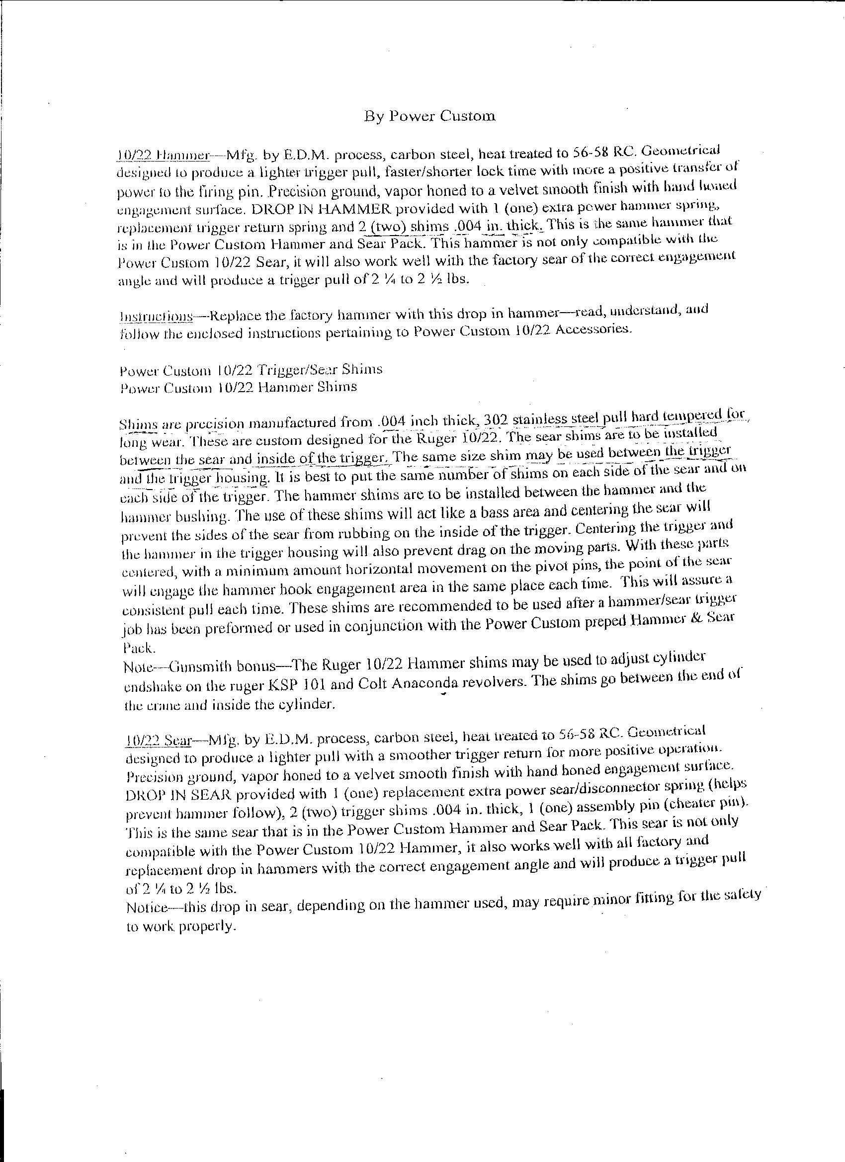 Power Custom Instructions Page 1
