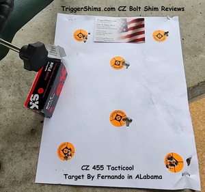 CZ 455 Rimfire Bolt Shims Target ~ Click-to-Enlarge CZ / Brno Rimfire Bolt Shim Target