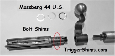 Mossberg 44 U.S. Bolt and Bolt Shims ~ Click-to-Enlarge Mossberg 44 U.S. Bolt and Bolt Shims
