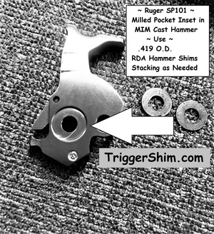 Ruger Double Action Milled MIM .419 Hammer Shim ~ Click to Enlarge Ruger Double Action Milled MIM Hammer Shim