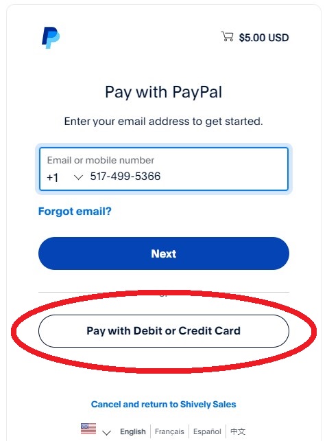 Click to Pay with Credit Card