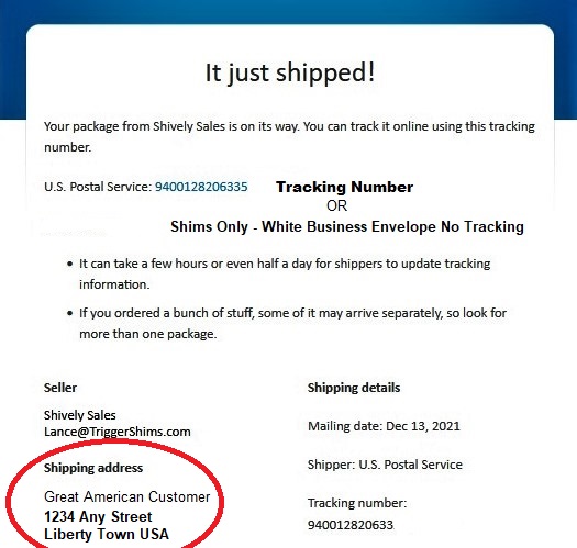 We Strive to Ship Next Business Day! Shipping Notice